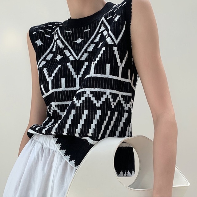 個性的フレンチニットトップス　21634