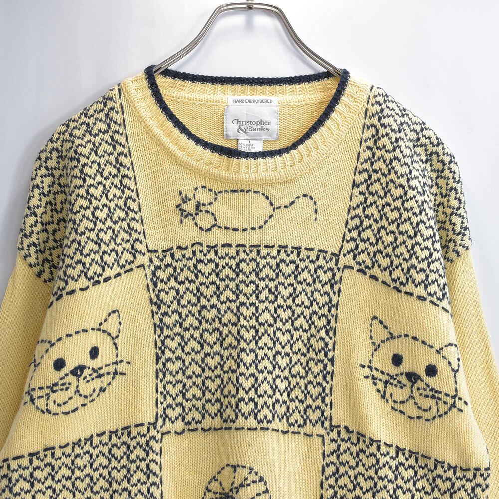 00s Christopher & Banks アニマル 刺繍デザイン セーター ヴィンテージ ネコ ネズミ ハンドステッチ クリームイエロー ビンテージ USA アメリカ古着 レディース L~相当 | 古着屋 grin days memory 【公式】古着通販 オンラインストア 00s Christopher & Banks アニマル 刺繍デザイン セーター ヴィンテージ ネコ ネズミ ハンドステッチ クリームイエロー ビンテージ USA アメリカ古着 レディース L~相当 | 古着屋 grin days memory 【公式】古着通販 オンラインストア