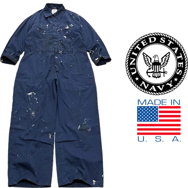 1点物◇実物アメリカ海軍ビンテージUSN紺つなぎツナギ作業服 1点物◇実物アメリカ海軍ビンテージUSN紺つなぎツナギ作業服
