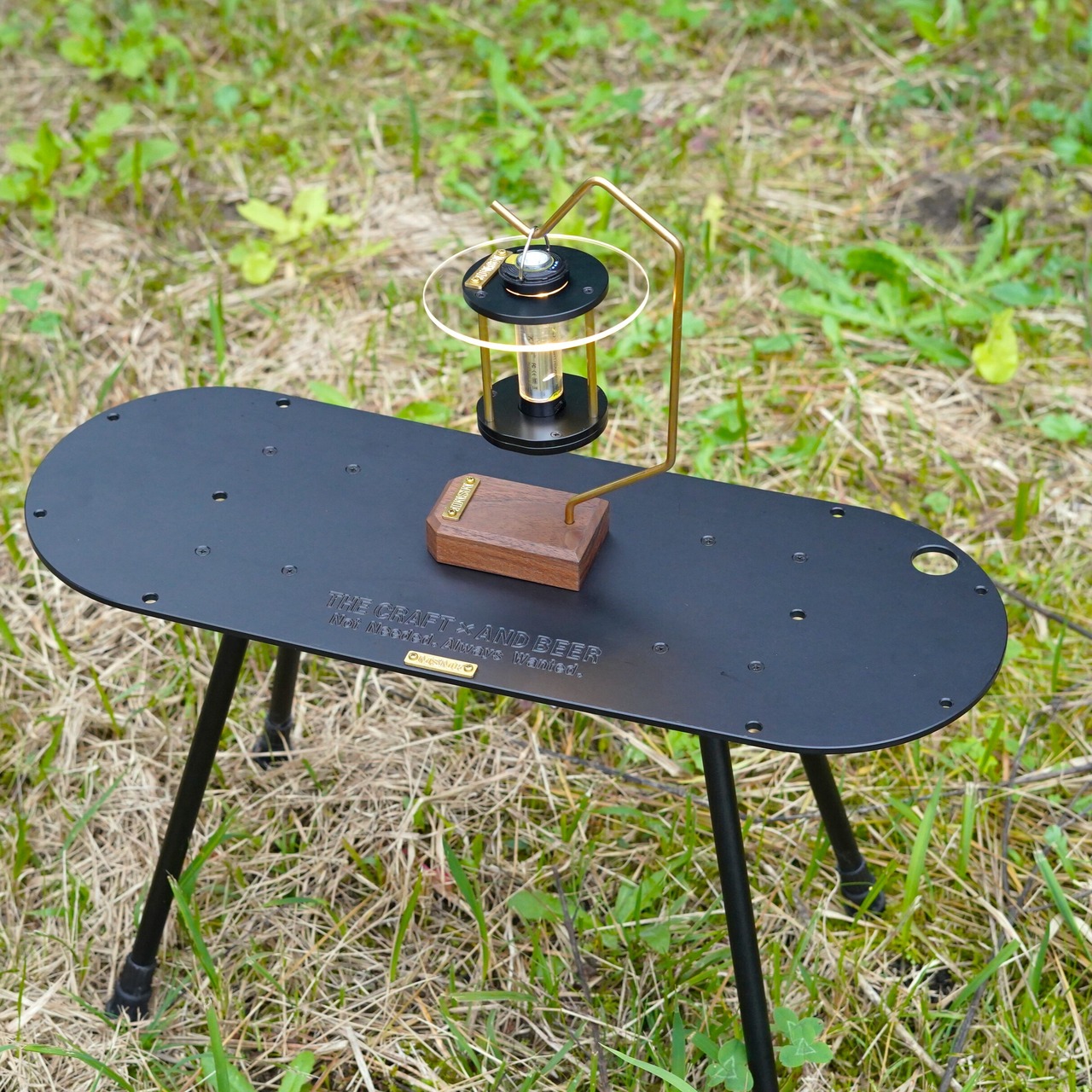 『MSMF-MGSTD-W』（真鍮曲げﾗﾝﾀﾝｽﾀﾝﾄﾞ-ウォルナット土台）