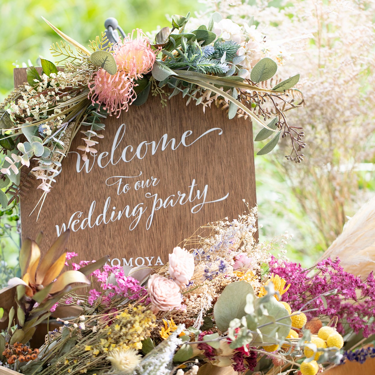 Lafeuille コラボ お花をオーダーメイドできるスクエアのウェルカムボード Conseil