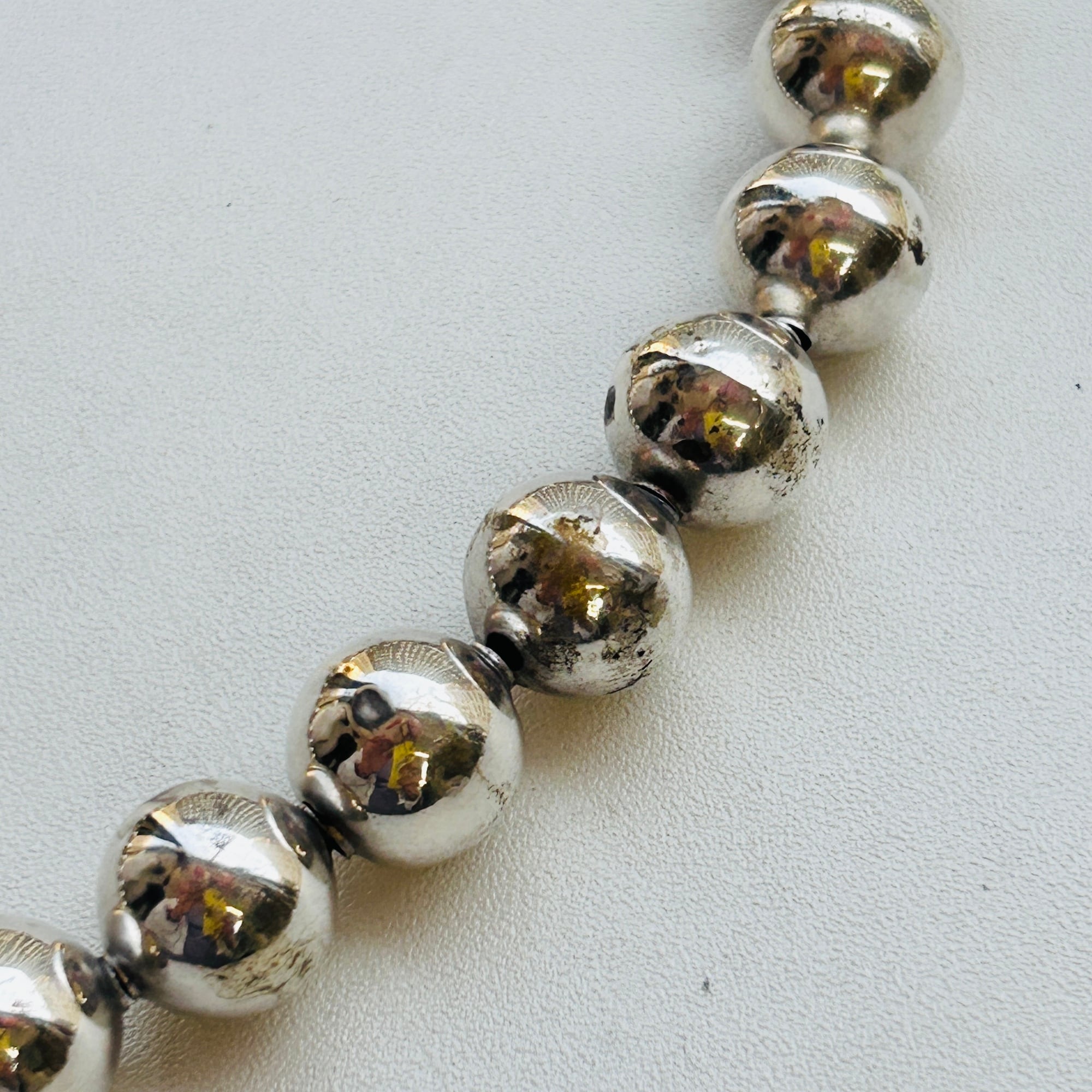 OLD Mexico シルバー925 ボールビーズネックレス(12mm / 38cm OLD Mexico シルバー925 ボールビーズネックレス(12mm / 38cm