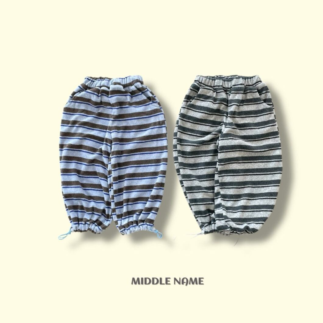 《送料無料》予約:テリーストライプパンツ【MIDDLENAME】※ジュニアサイズ