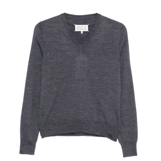 MAISON MARGIELA Vneck knit CHARCOAL