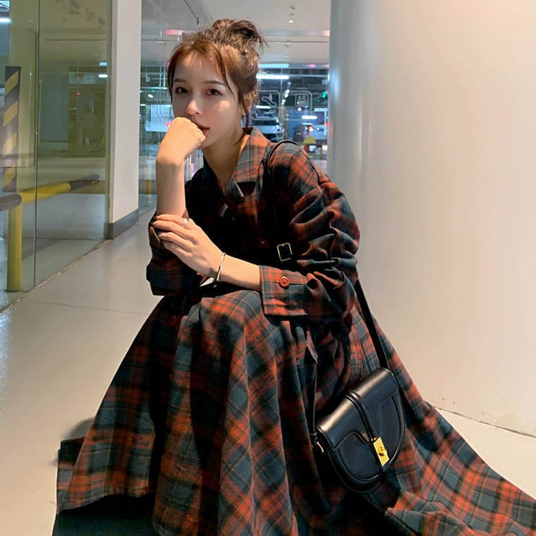 カジュアルレトロロングワンピース D0991 Darlingbaby