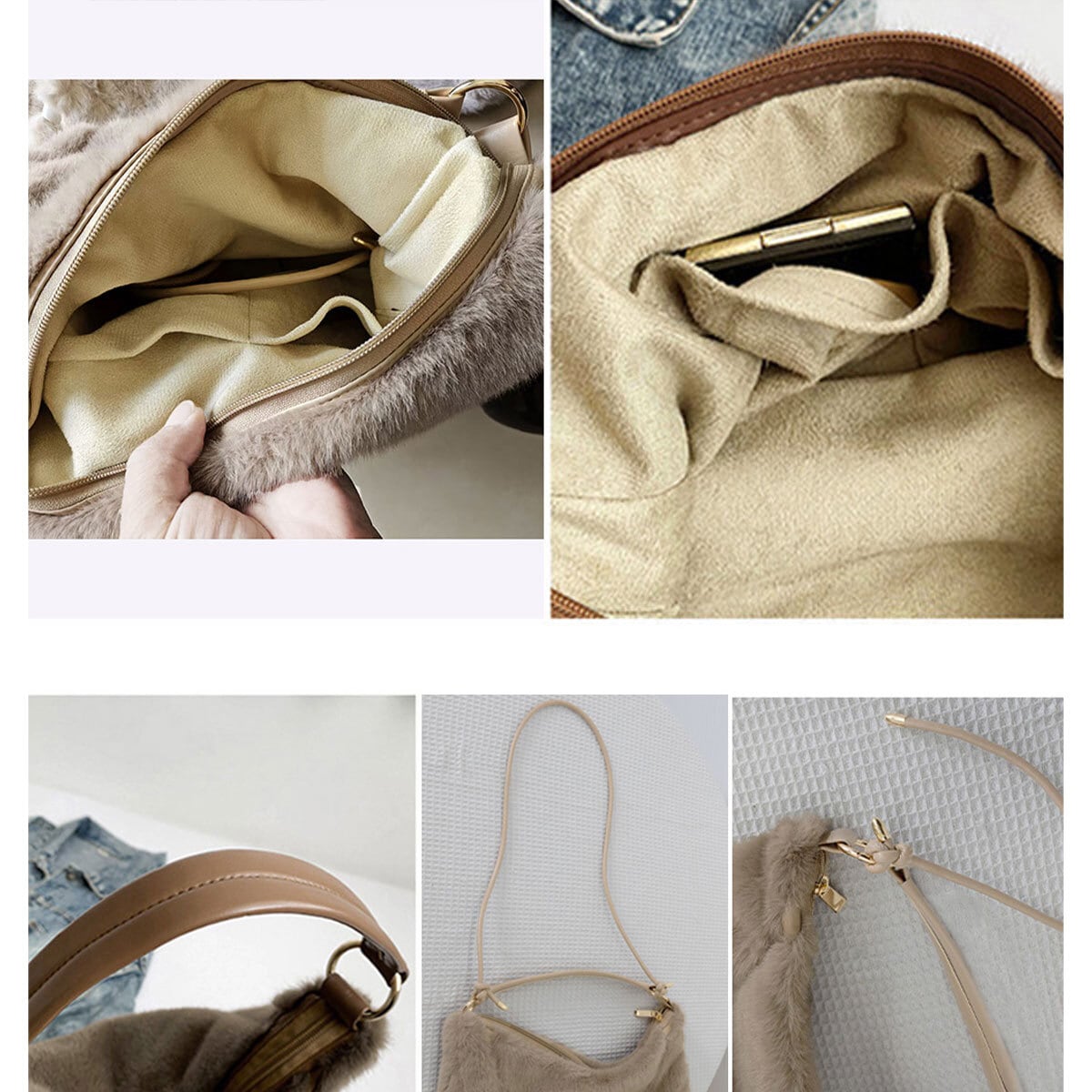 トートバッグ ファー バッグ レディース 秋冬 大容量 軽量 A4 ふわふわ もこもこ きれいめ 大人 かわいい おしゃれ エコファー 斜め掛け ショルダーバッグ 大人可愛い 大人女子