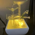 噴水 ガラスとセラミックの卓上噴水 卓上噴水 オフィス  装飾用ガラス噴水 LED ビジネスギフト