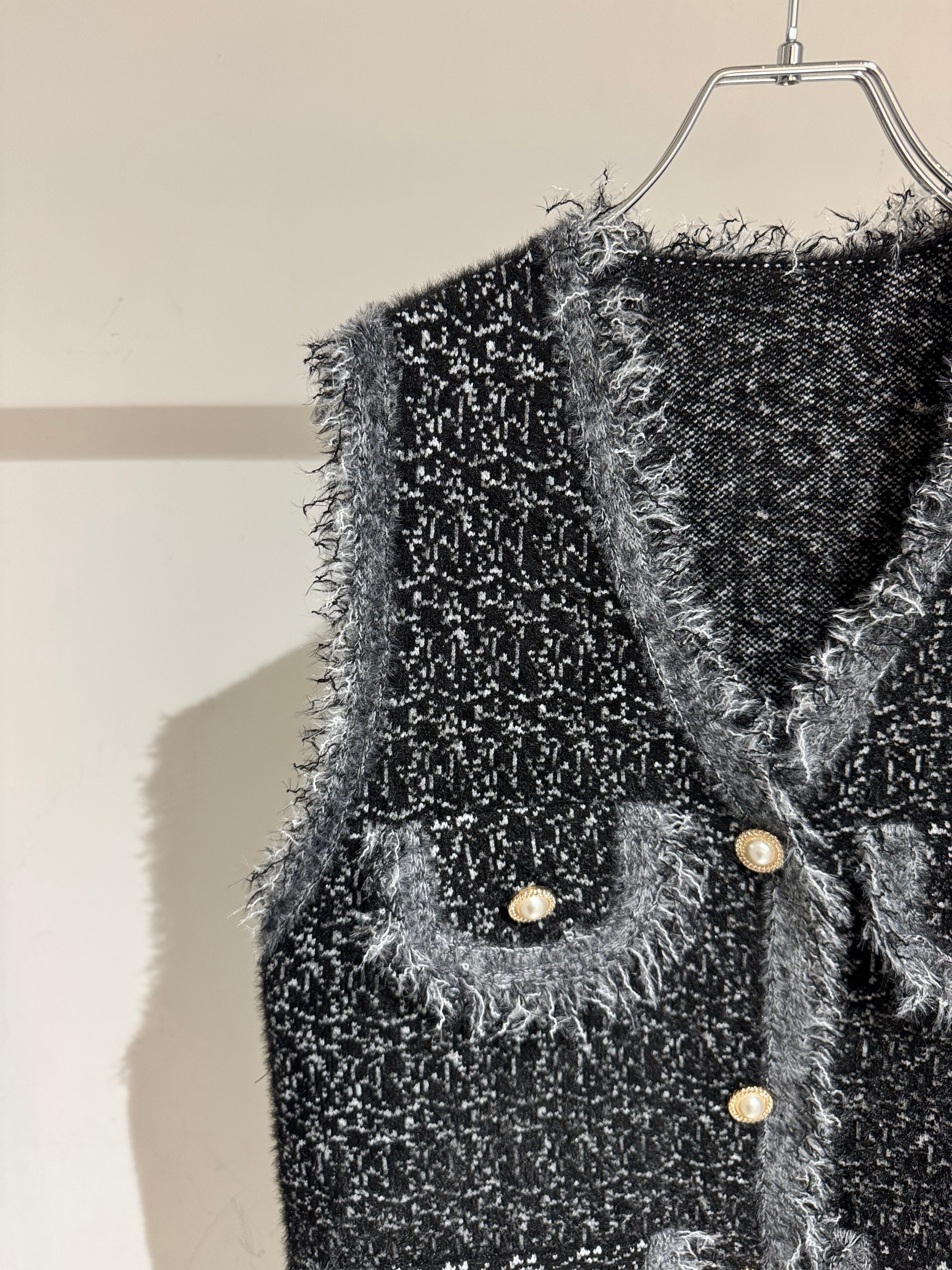 tweed touch knit vest