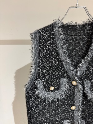 tweed touch knit vest