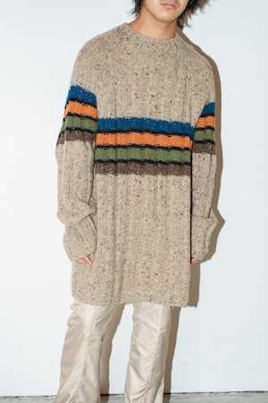 1990s border pattern wool knit