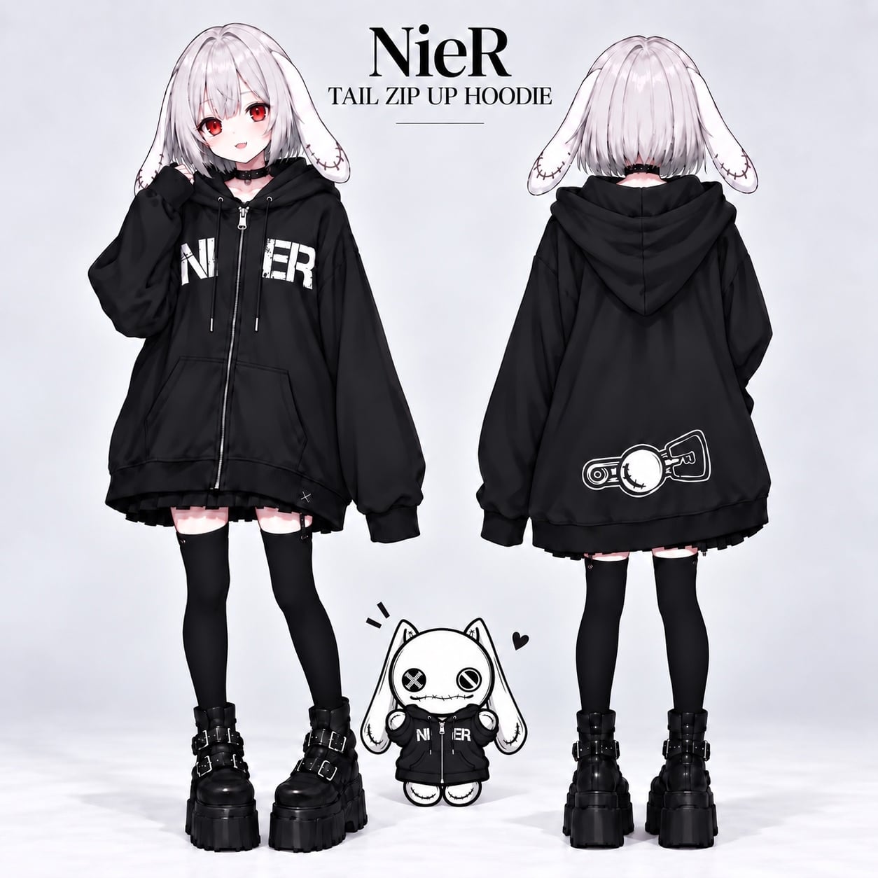 週末早い者勝ち新作60%OFF》NieR TAIL ZIP UP HOODIE | NIER CLOTHING