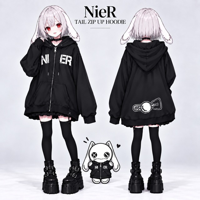 《週末早い者勝ち新作60%OFF》NieR TAIL ZIP UP HOODIE