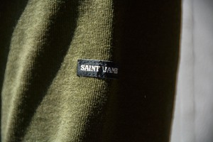 セントジェームス SAINT JAMES 無地ボートネックシャツ(OUESSANT)TOURBE(モスグリーン)