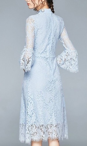 Elegant  Lace Dress  Blue 〖No.M04〗