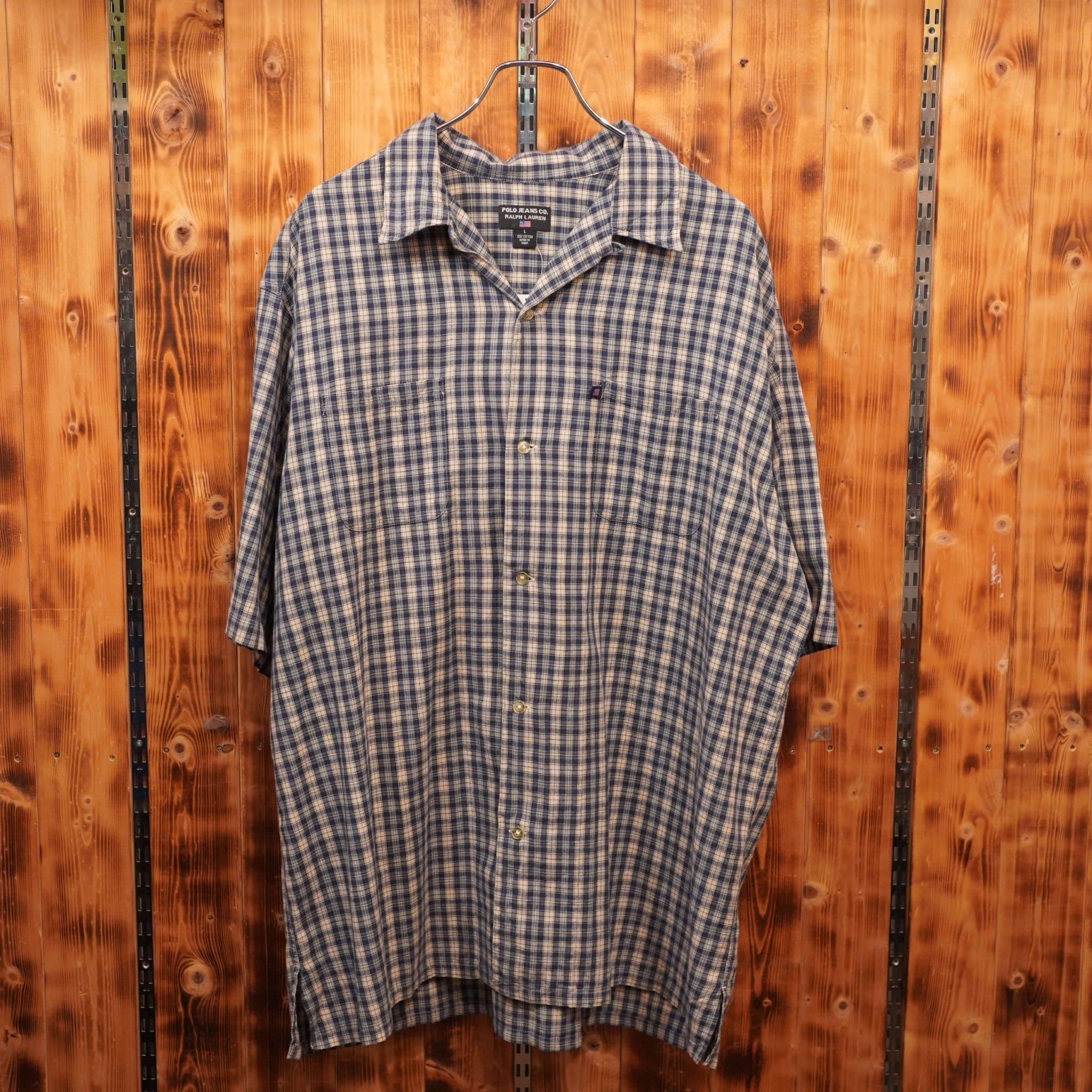 90s Polo by Ralph Lauren チェック柄 開襟シャツ M 90s00s polo jeans ralphlauren 開襟シャツ オープンカラーシャツ L