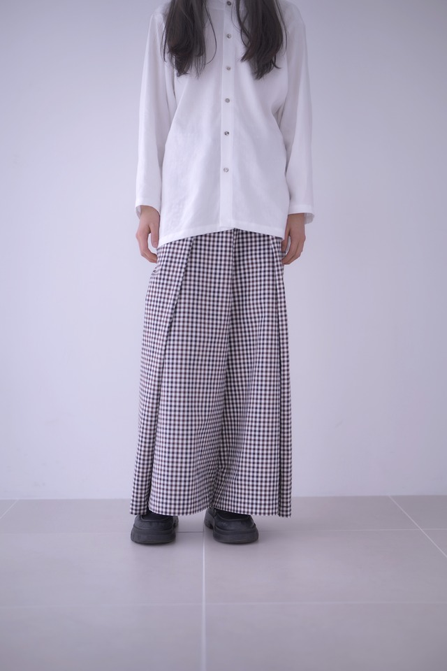 予約販売 Check Gather & Wrap Pants