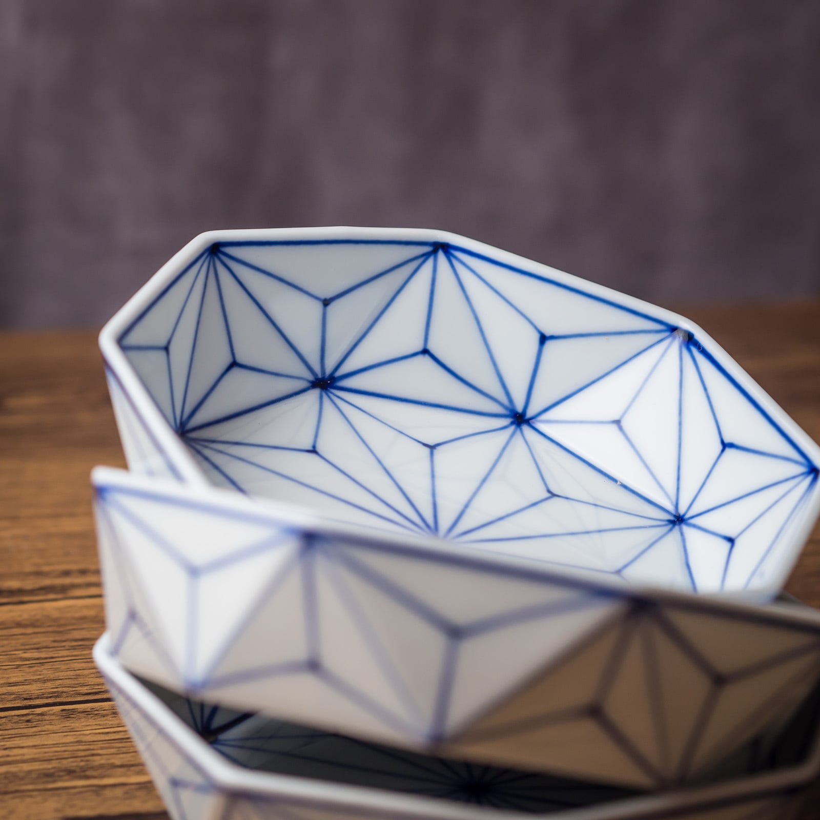 麻の葉 預け鉢（中）（小鉢・向付）／眞窯 | 手作りの器・食器の