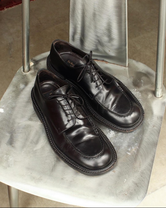 old " to boot new york " black leather shoes .  made in italy .  size 7 1/2 .