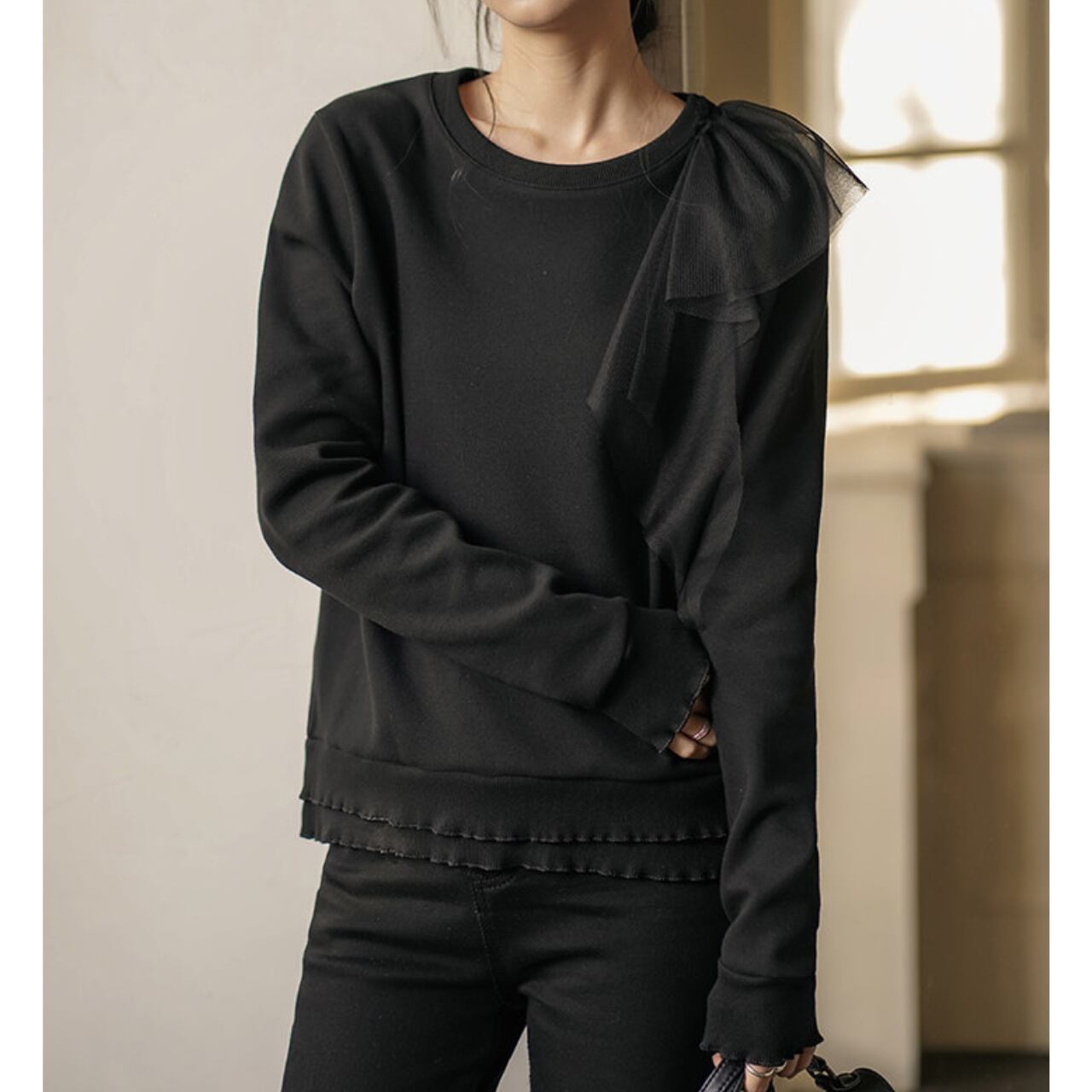 チュールデザインスウェットプルオーバー 3578