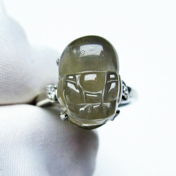 ムーンストーン 指輪 リング 貔貅（ひきゅう） 14号 一点物 メール便送料無料 [M便 1/20] 115-4373