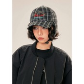 2色チェック柄防風ファーイヤーキャップ  G191