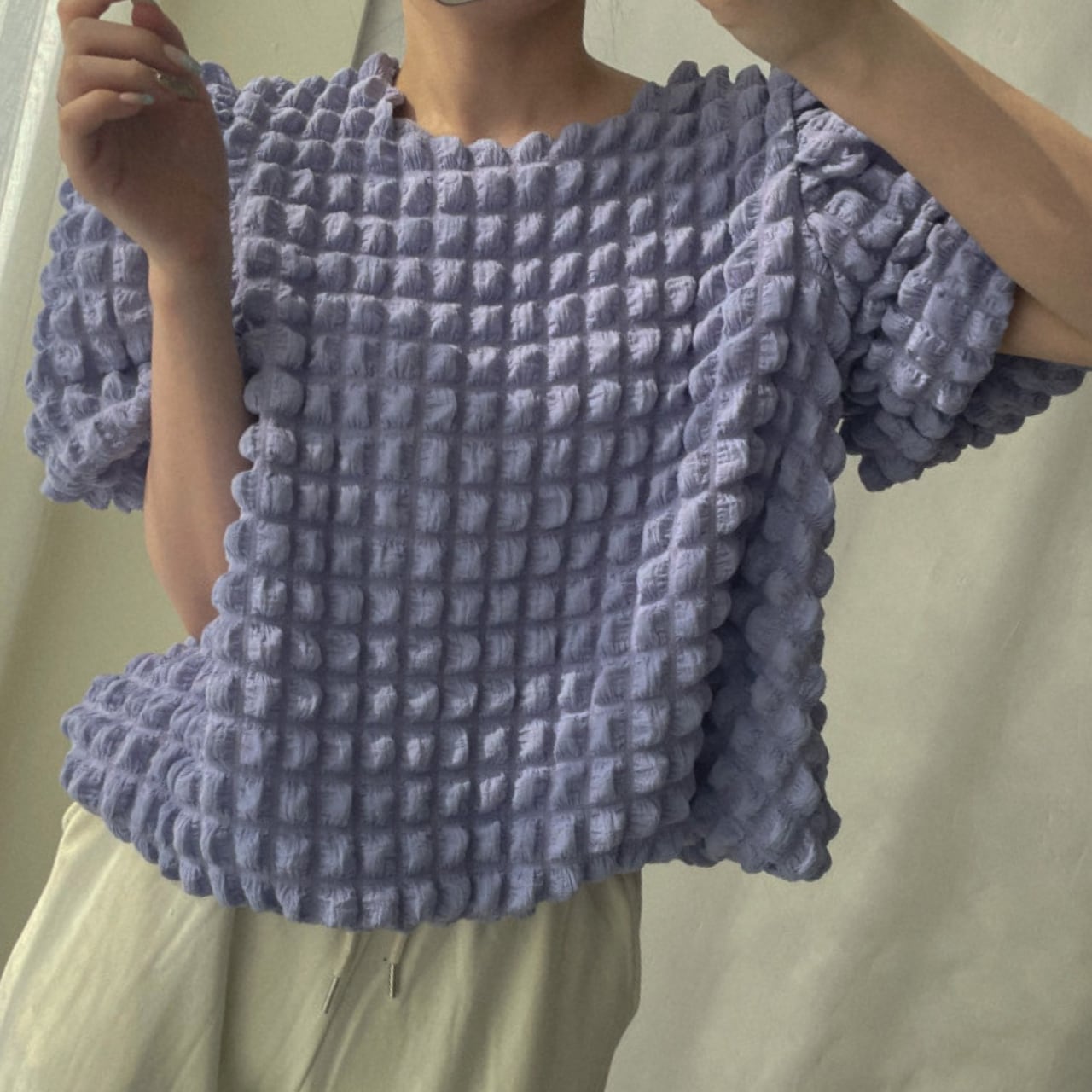 Popcorn texture tops in 3 colors S1389