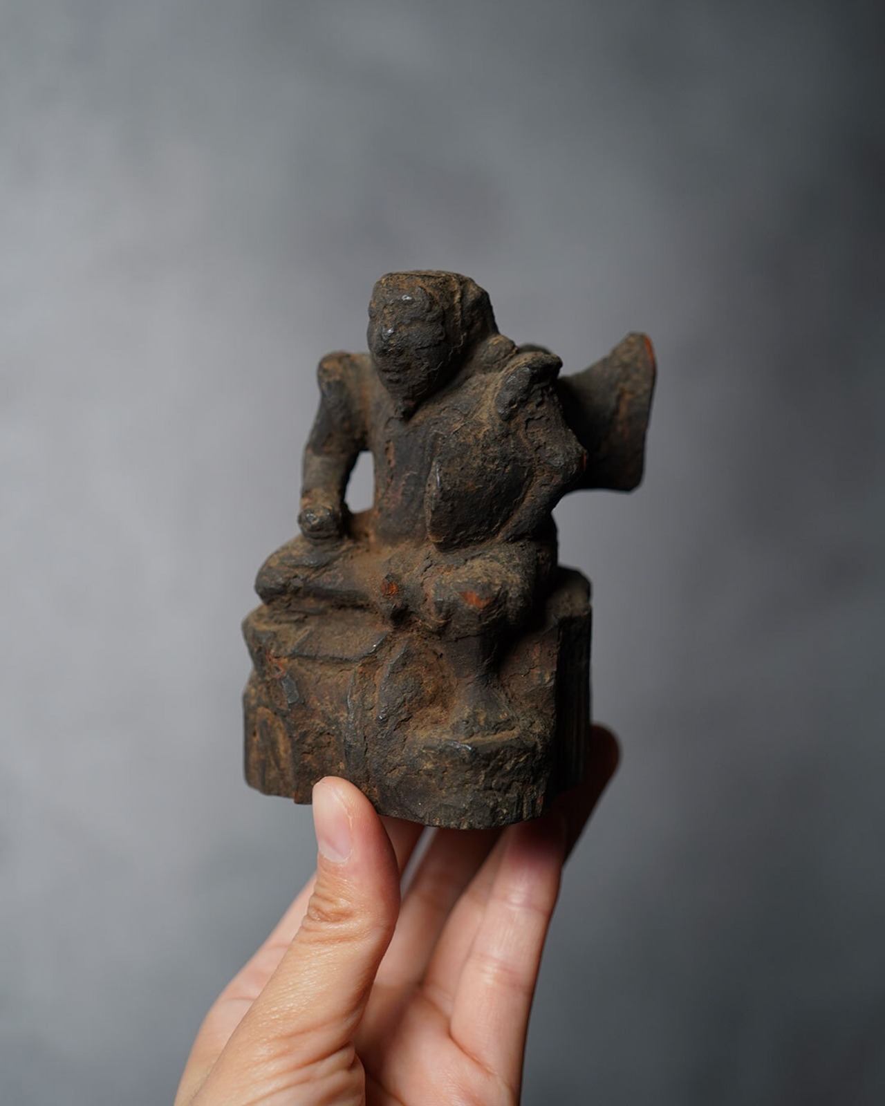 恵比寿　木彫　/　江戸期