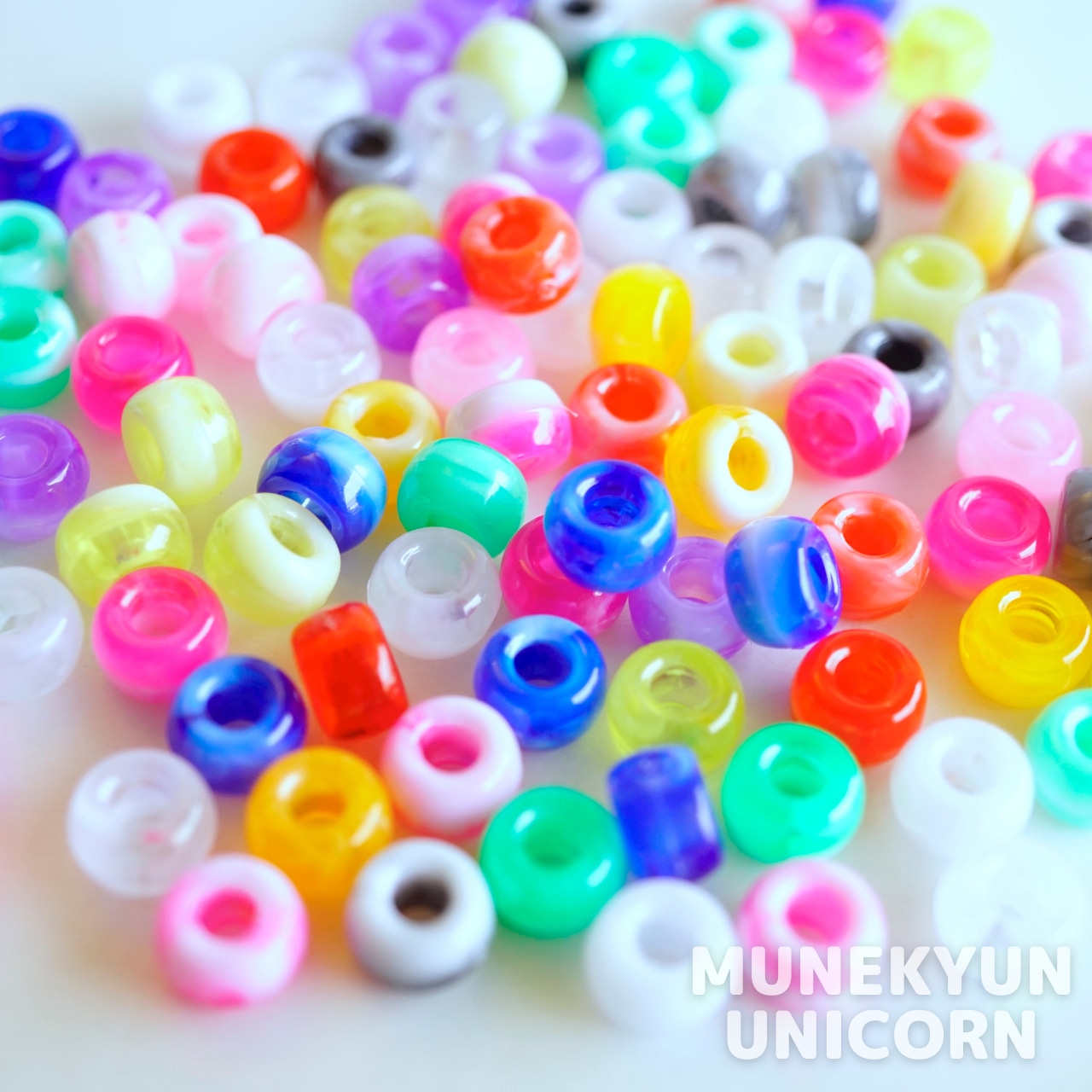 #490-PO 【30個/30pcs】マーブル ポニービーズ / Marble Pony Beads