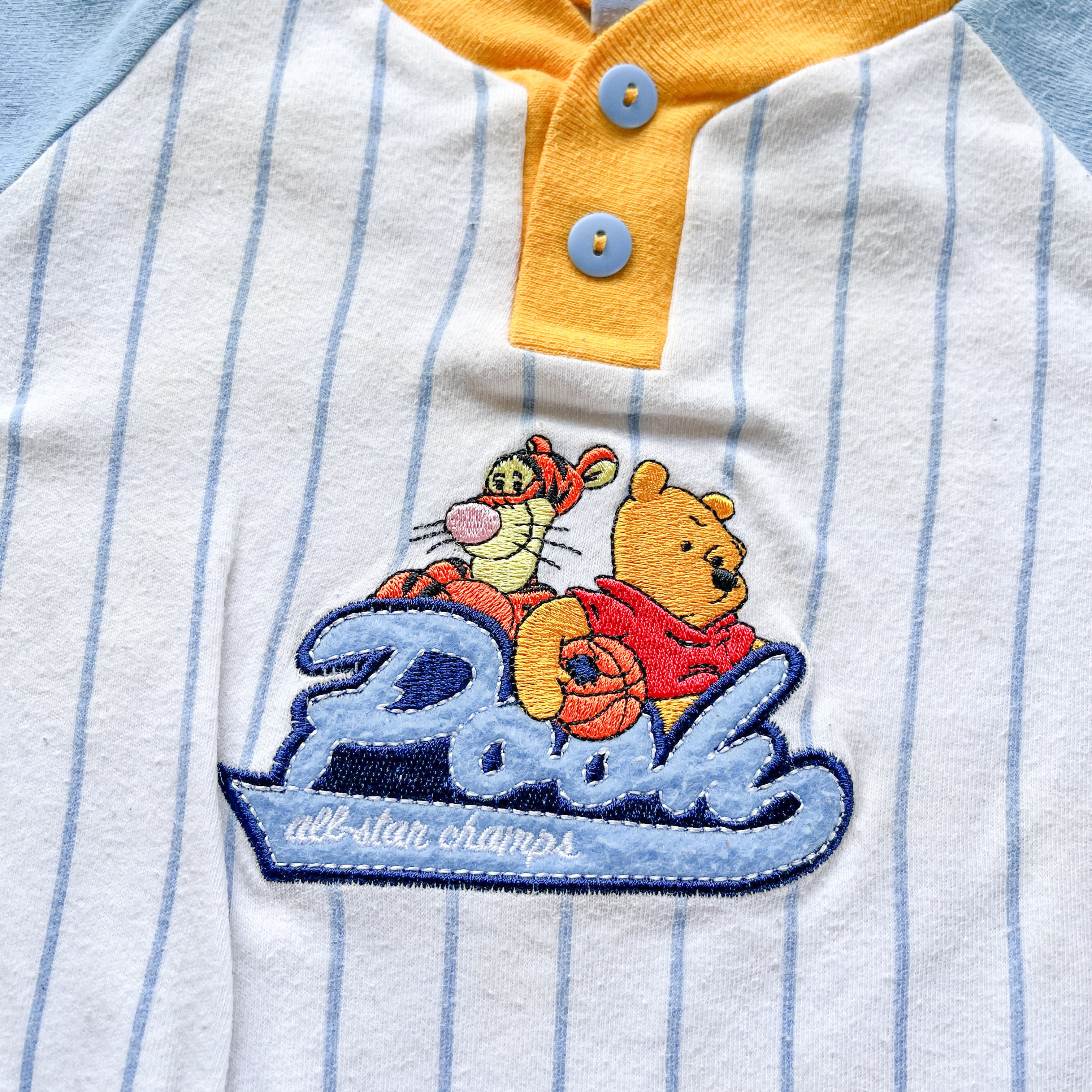 Disney】プーさん刺繍 ロンパース｜80サイズ｜キッズ古着 KID-T131