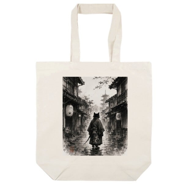 アートを持ち歩こう。「古路をゆく」― 江戸墨線アート」布トート A4（M）