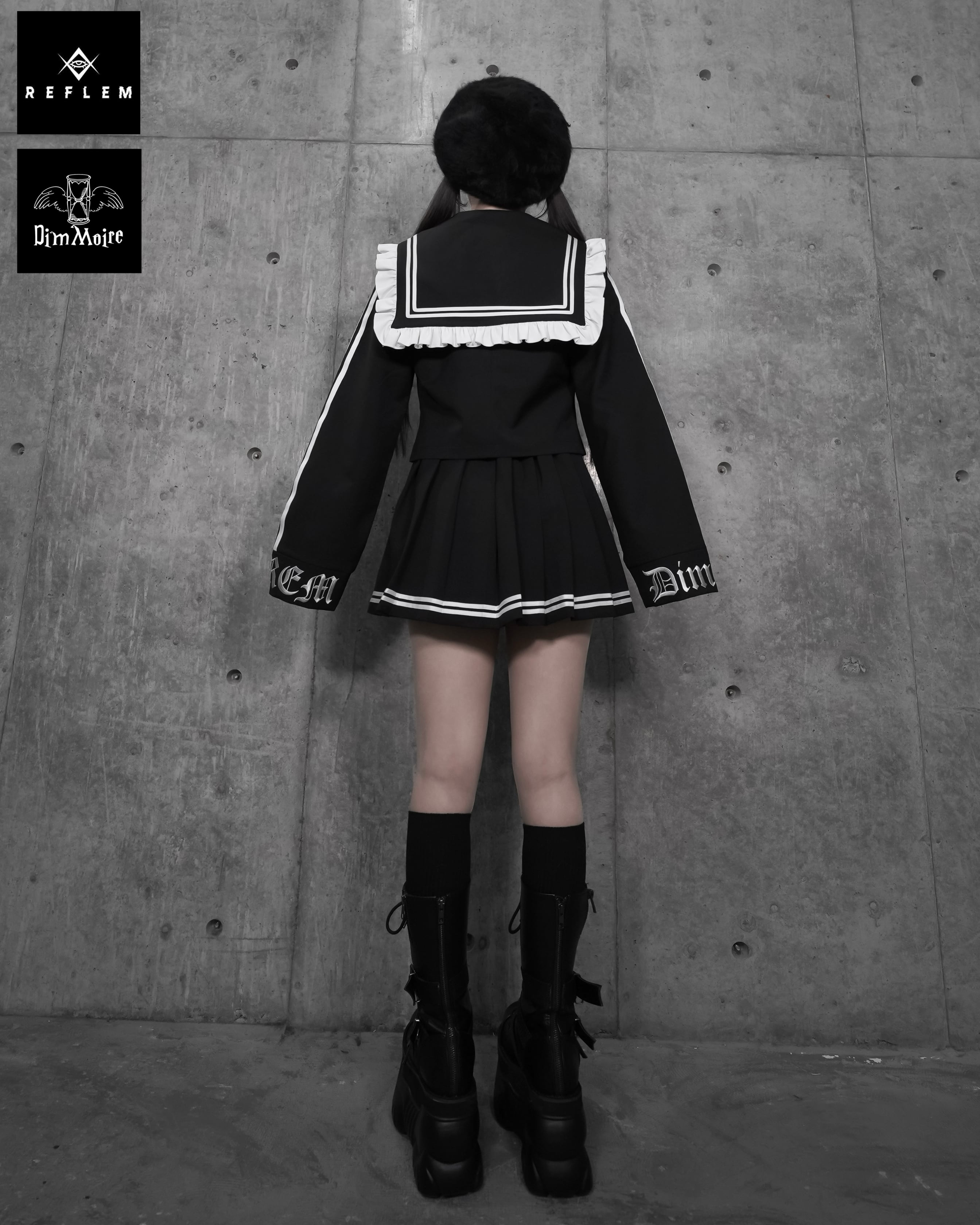 【REFLEM×DimMoire】ロゴ刺繍セーラーSETUP【Black&White】 | DimMoire