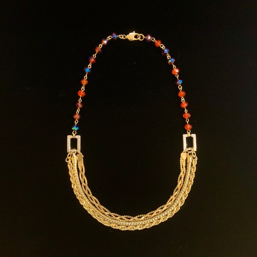 Sunset beads & multi chain necklace