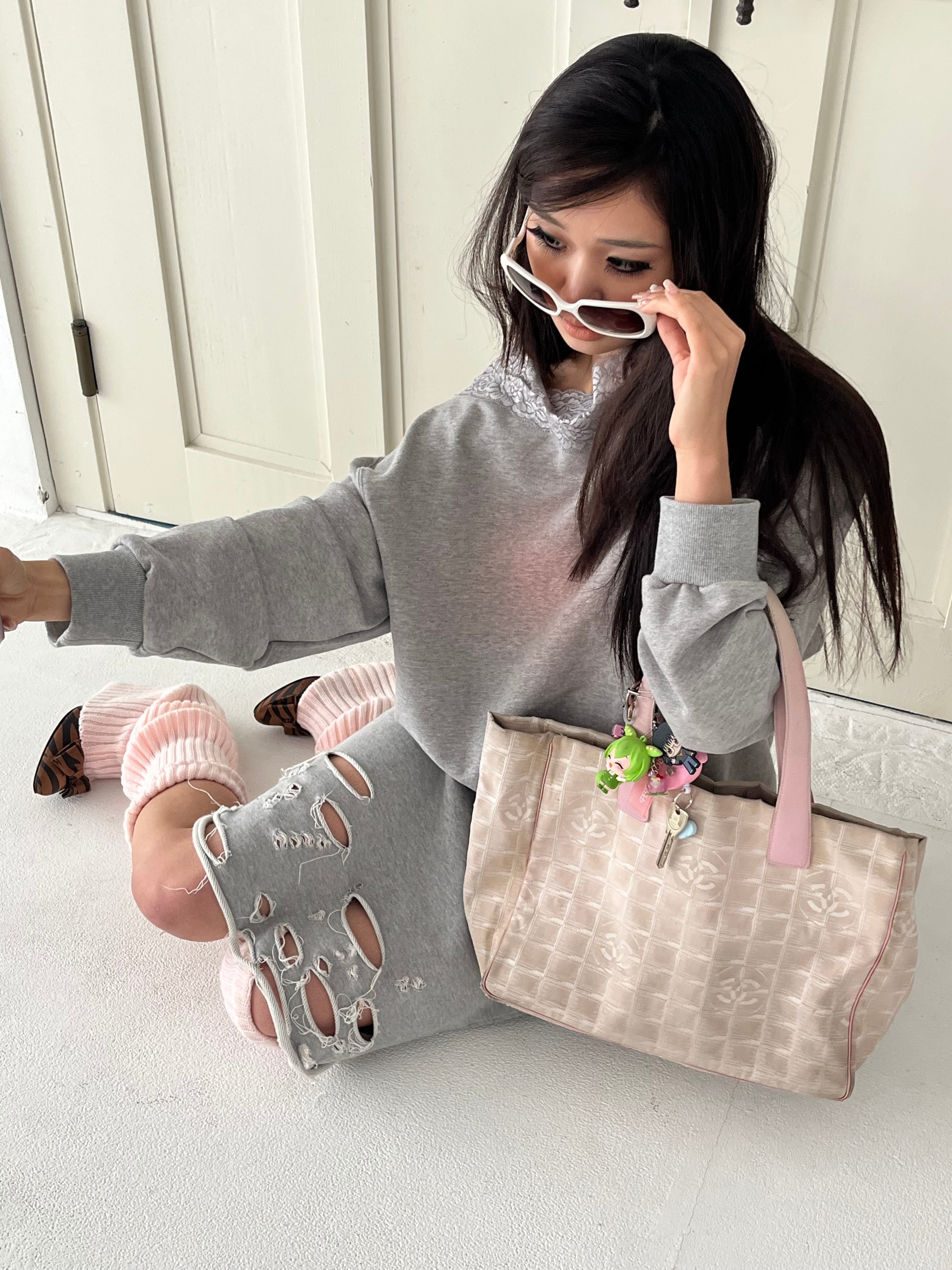 Dlys Off shoulder sweat shirts gray | n.k atelier