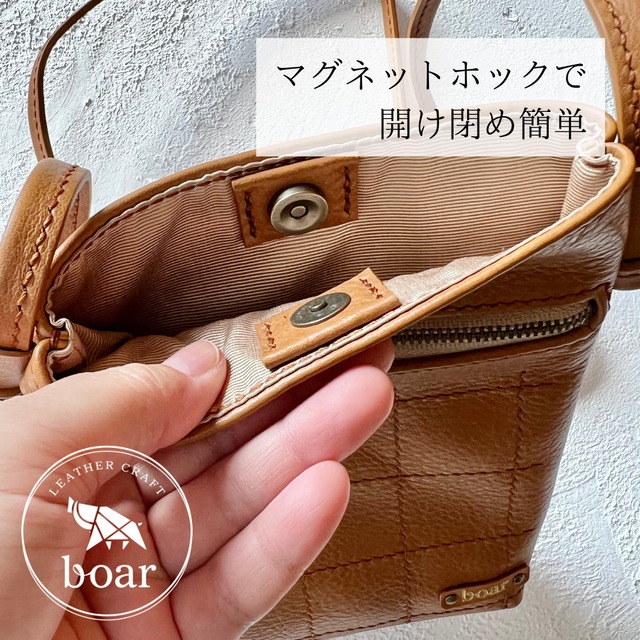 ミニポシェット スマホショルダー キャメル 品番:bag-22/web-142 | boar