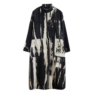 Ink Pattern Drawstring Dress / インク パターン ドローストリング ワンピース