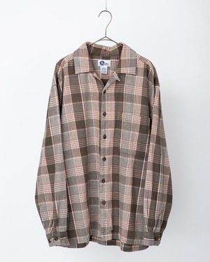 check flannel open collar shirt
