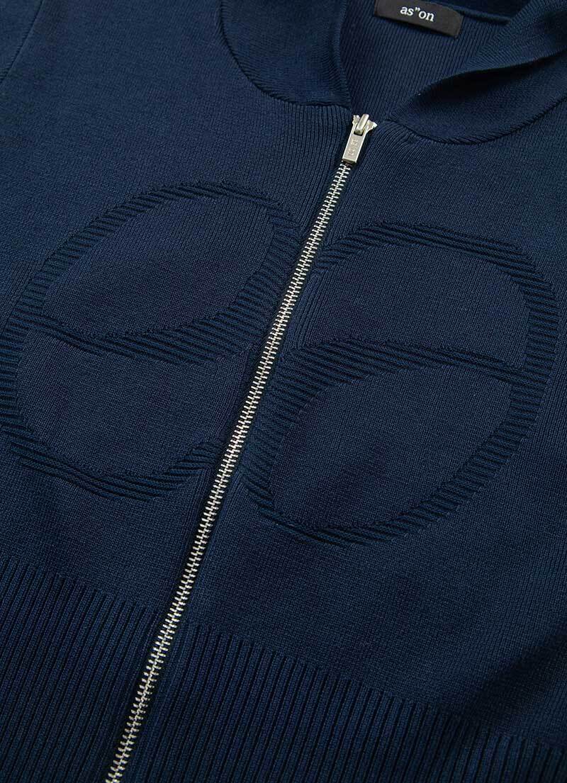 as”on] PUNCHED KNIT HOOD ZIP-UP / NAVY 正規品 韓国ブランド 韓国