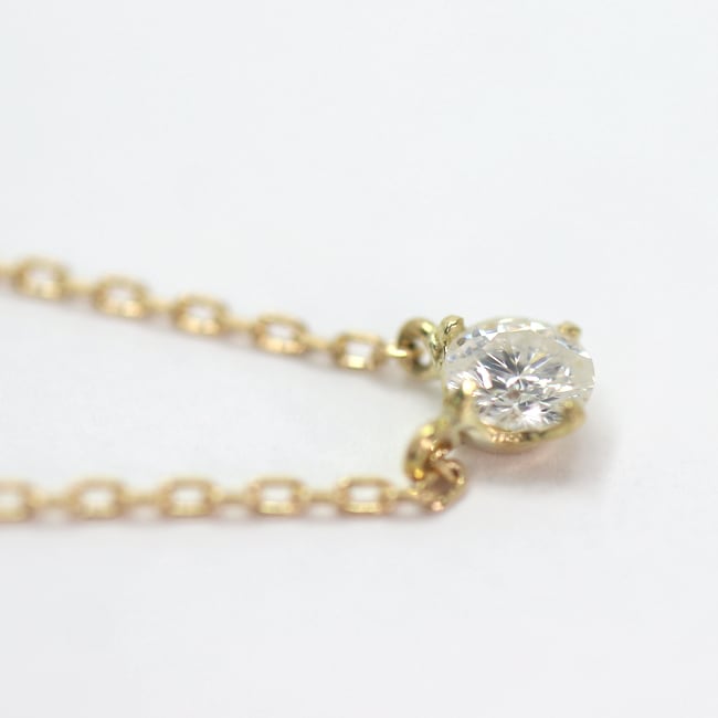 材質ゴールドK18ゴールド×ダイヤモンド0.01ct スカルネックレス一粒石