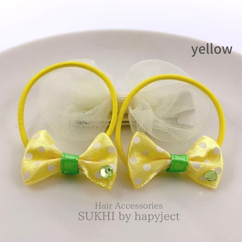 ドットリボンミニヘアゴム2個セット | SUKHI by hapyject