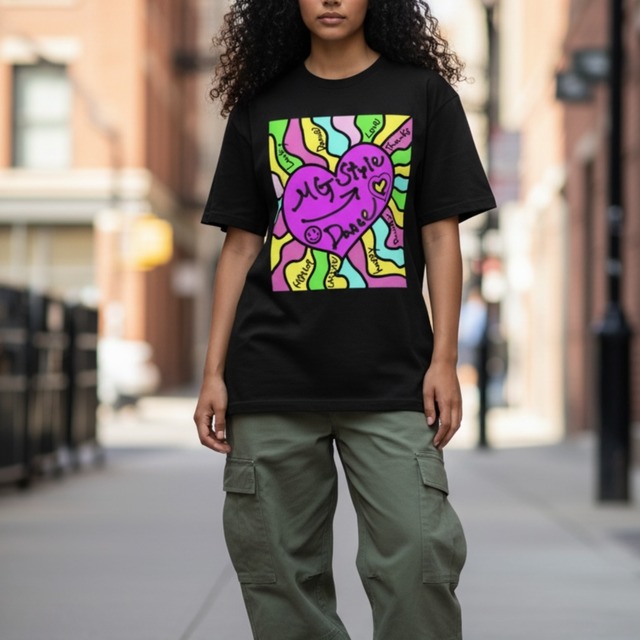 Feel the Dance手描きグラフィックshort sleeve ◆3col   BL0505