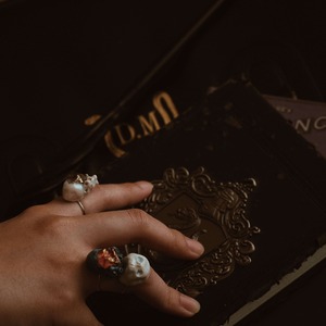 Mermaid's tear and heart  ring