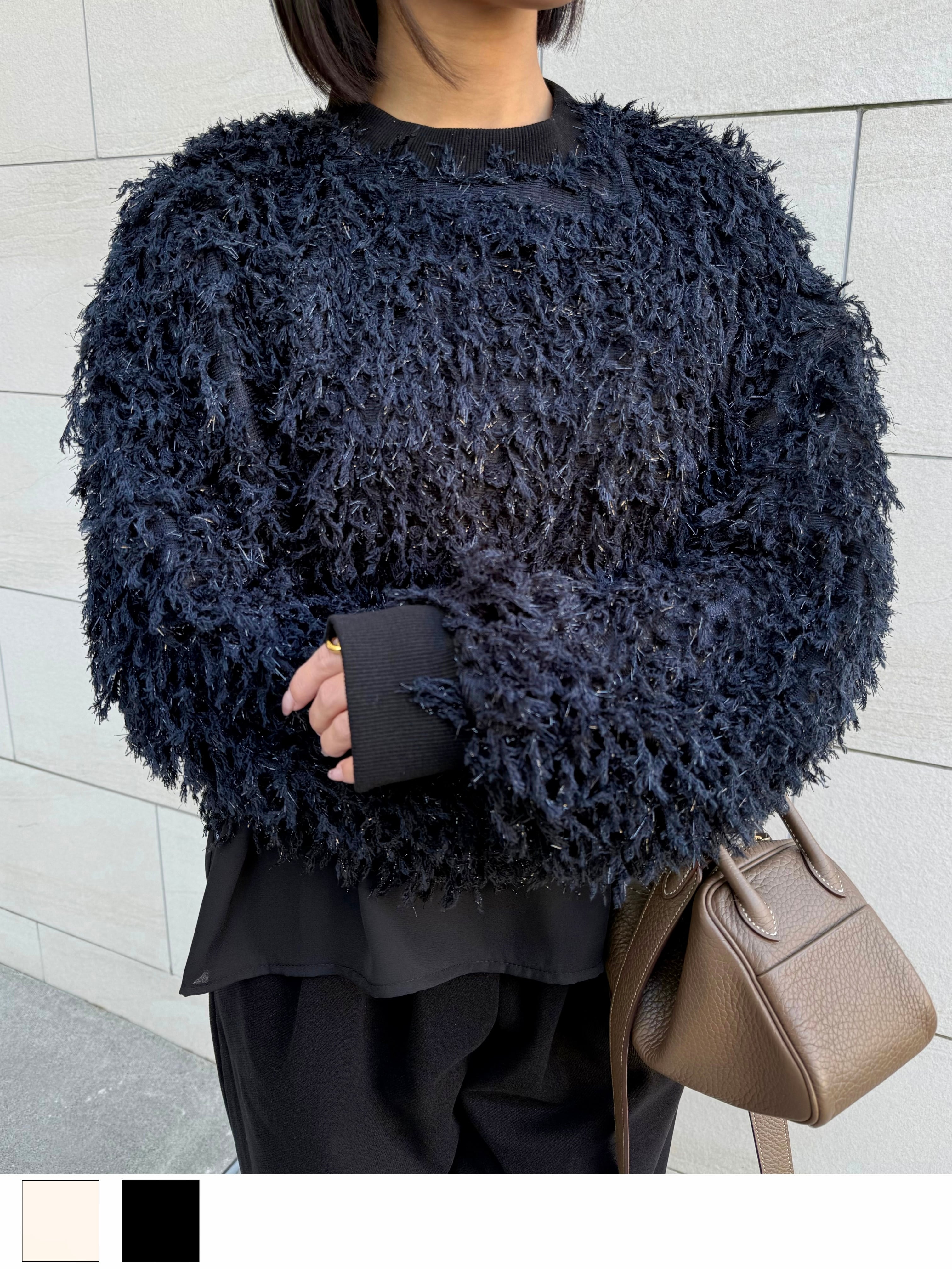 レイヤードシャギーラメトップス