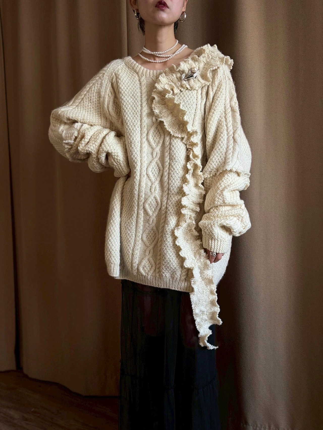 frill design volume remake knit-5131-1