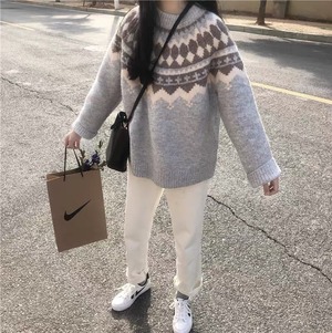 ノルディック風デザインニット　A0171