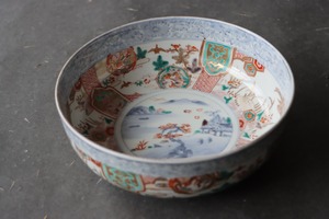 伊万里焼 色絵 双鶴鳳凰龍文 三ツ組 鉢 小/Imari bowl S