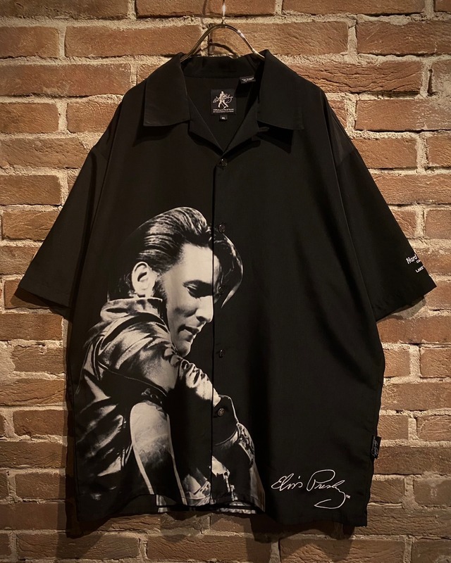 【Caka act3】"Elvis Presley" Monotone Design Loose S/S Open Collar Shirt