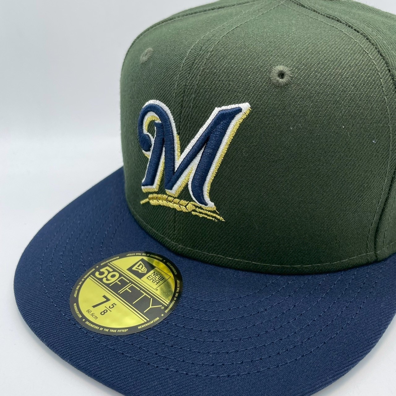 NEW ERA 59FIFTY/5950 ミルウォーキー ブルワーズ Milwaukee Brewers Olive Navy 【海外商品】75/8