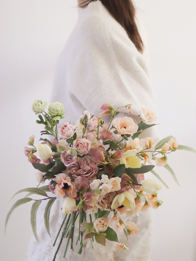 〈 完成品販売ブーケ 〉 nuance tulip artificialflower bouquet