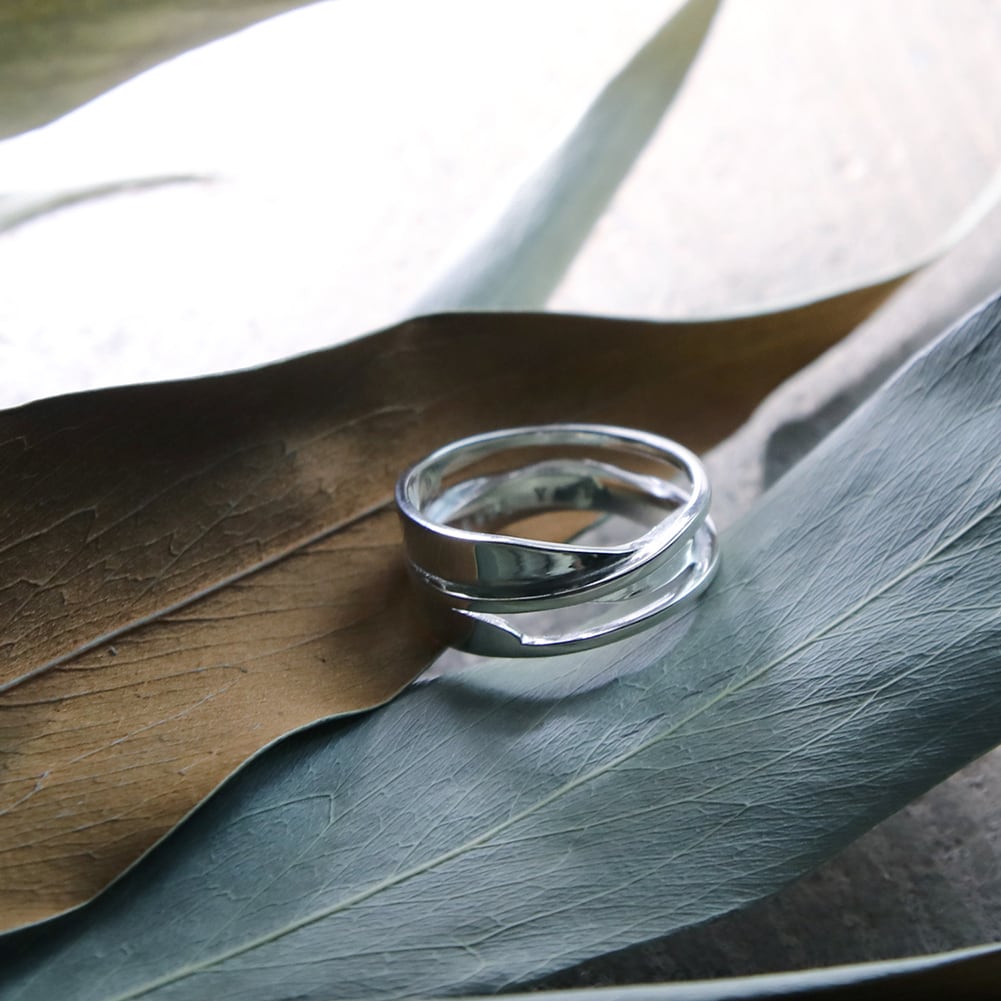 アシンメトリーリング　シルバー925 anq.】シルバー925 アシンメトリーボリュームリング | KU