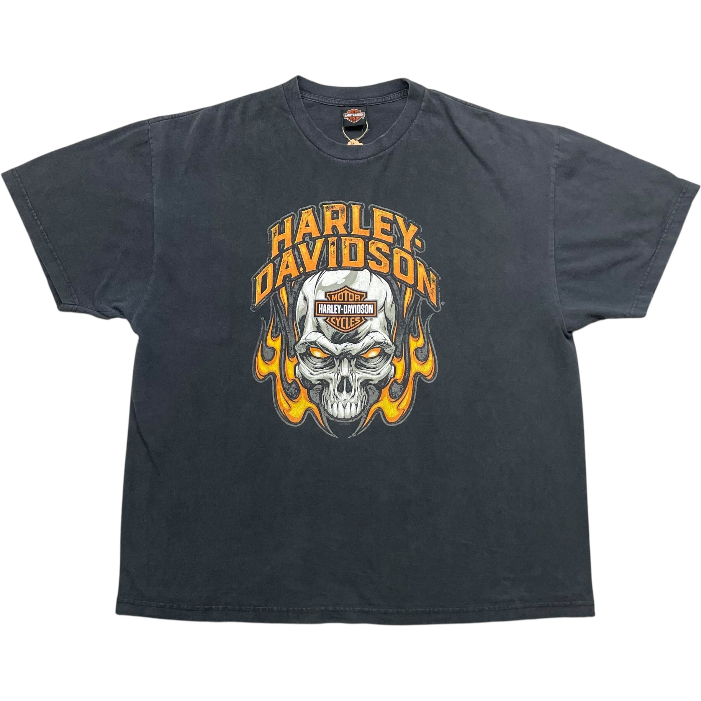 《XXXL》 Harley-Davidson ハーレーダビッドソン Tシャツ スカル プリント ブラック no.8449